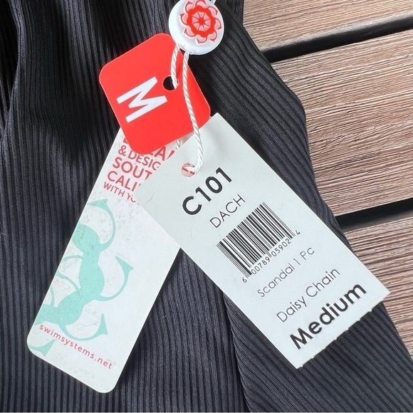 Swim Systems Scandal Deep Plunge One Piece Bathing Suit Daisy Chain Medium NWT - Picture 13 of 15